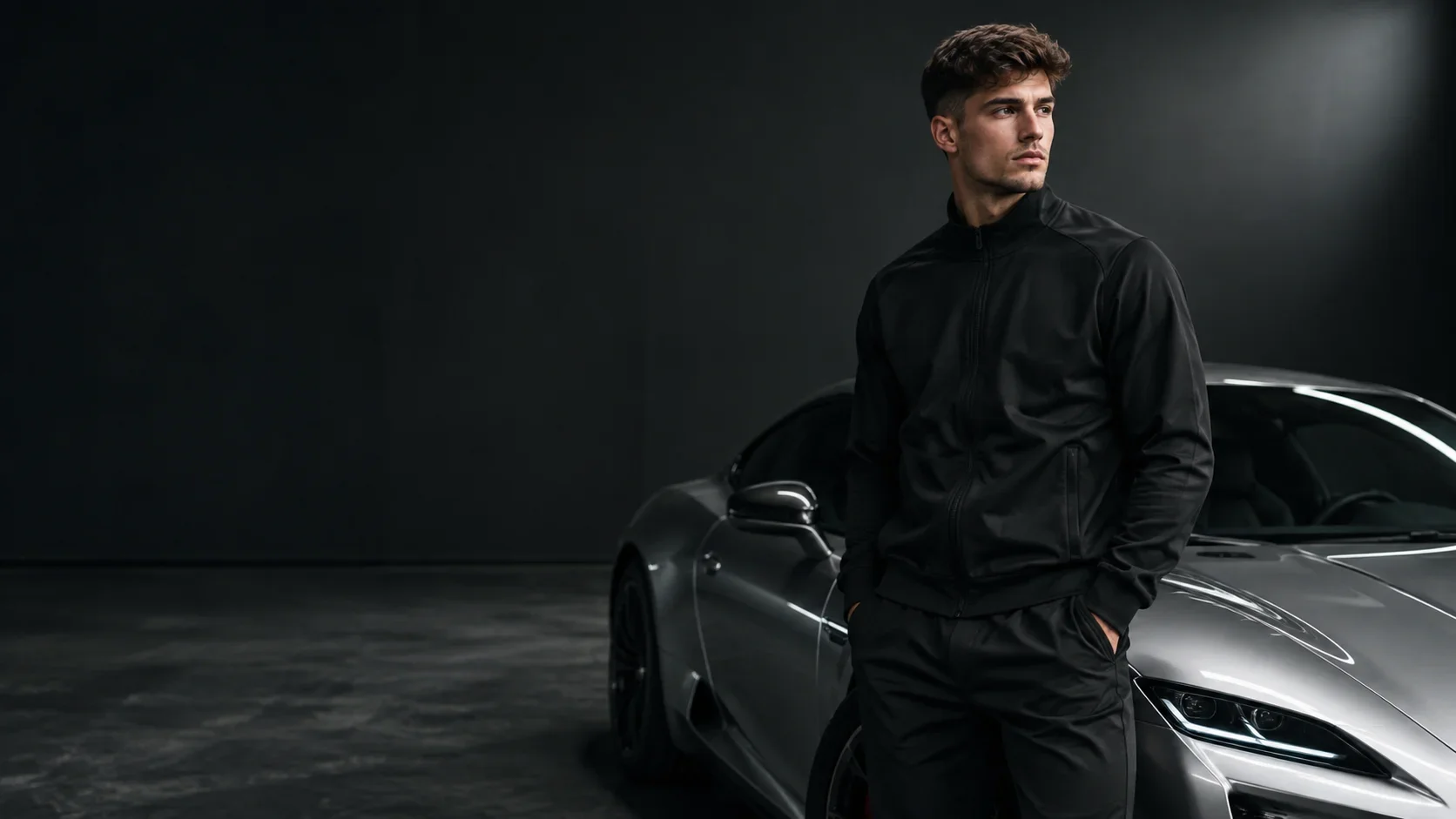 Nuno Mendes standing beside an Audi car