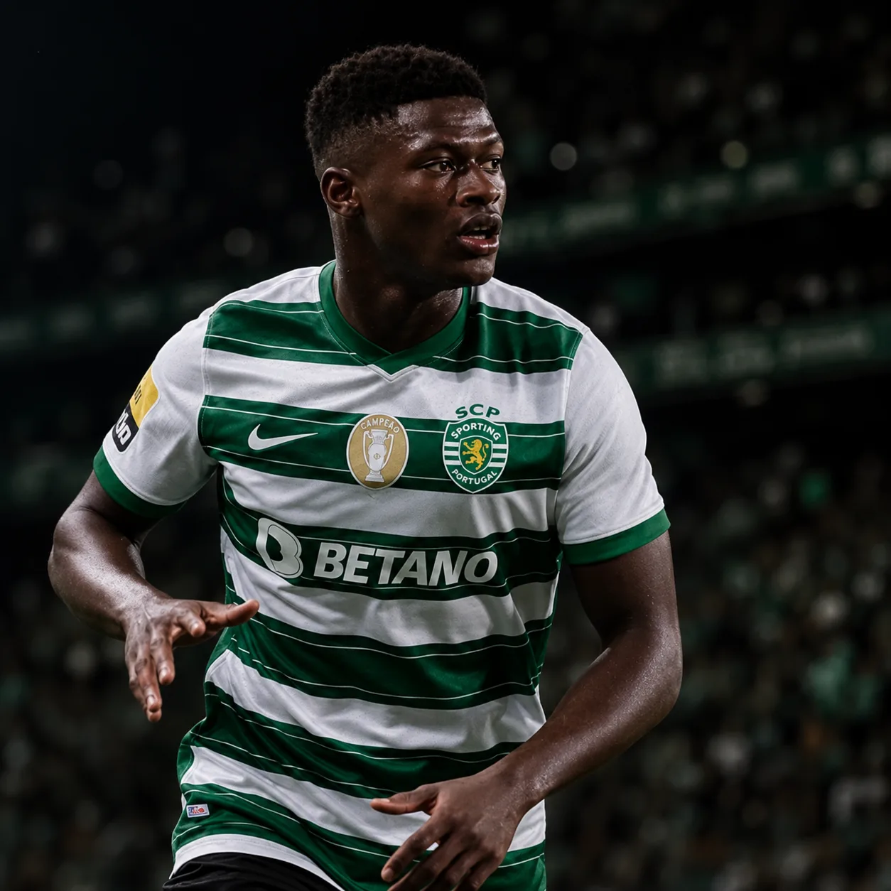 Nuno Mendes in a Sporting CP shirt